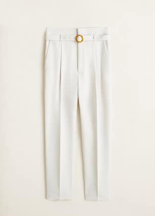 Belt straight-fit trousers - Women | Mango USA