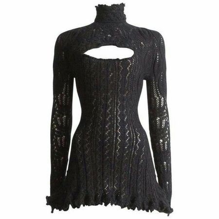 vivienne westwood black crochet mini dress