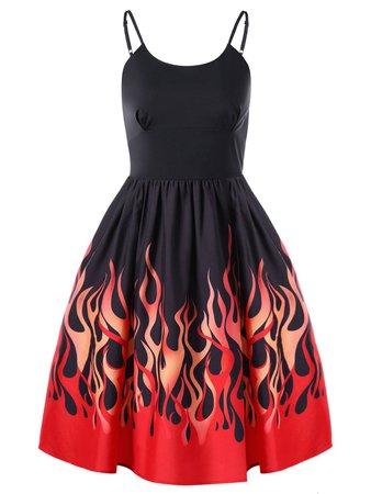 Fire Print Dress