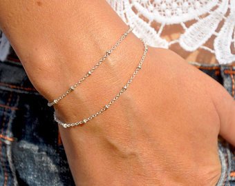 Dainty Chain Bracelet Simple Basic Chain Bracelet Delicate | Etsy