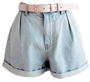 Shorts with pink belt