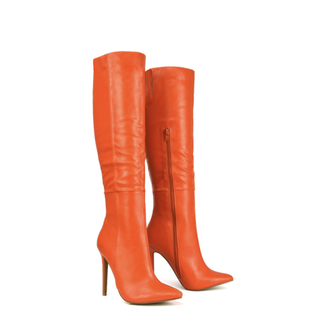 orange heel boots
