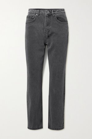Anthracite Chlo Wasted cropped high-rise straight-leg jeans | Ksubi | NET-A-PORTER