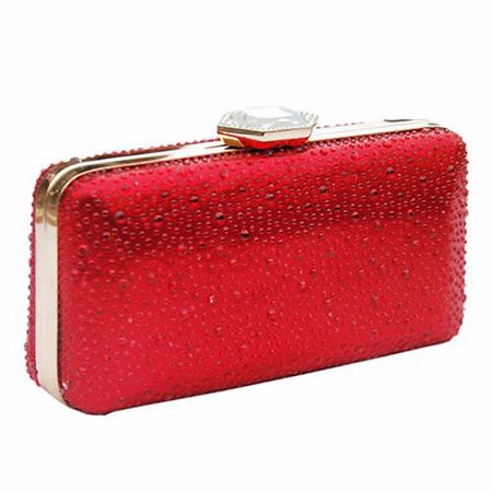 Stone Embellished Clutch Purse - Red | Konga Online Shopping