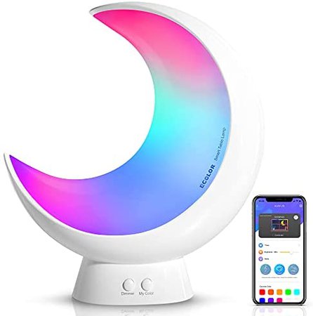 Smart Table Lamp, ECOLOR RGB APP Control Small lamp, Bedside Lamp with Scene Mode and Music Mode, Dimmable Warm White Light Touch Lamps for Bedrooms and Living Room - - Amazon.com