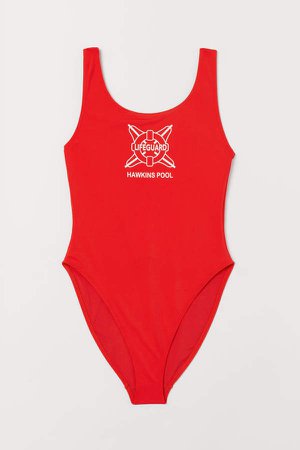 Printed Swimsuit - Red