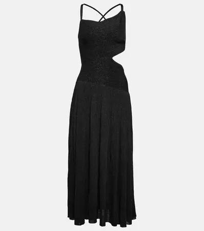 One Shoulder Knit Midi Dress in Black - Zimmermann | Mytheresa