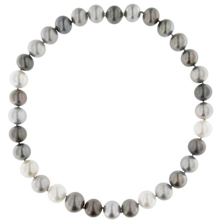 Jona Tahiti Grey and White South Sea Pearl Necklace