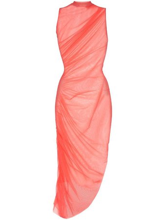 Supriya Lele Ruched Mesh Midi Dress | Farfetch.com