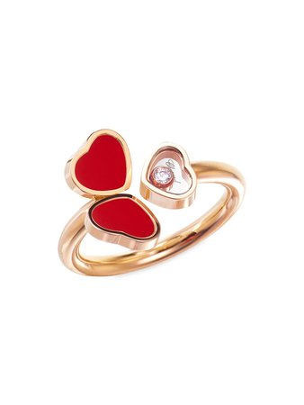 Chopard Happy Hearts Wings 18K Rose Gold & Diamond Ring