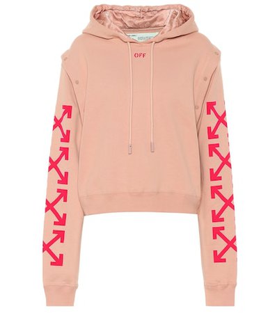 Cropped cotton hoodie