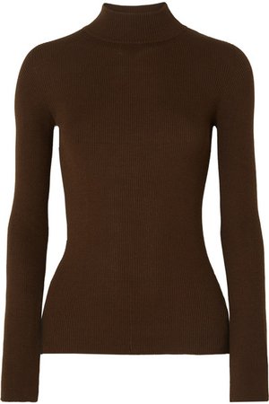 The Row | Sulli ribbed silk and cotton-blend turtleneck sweater | NET-A-PORTER.COM