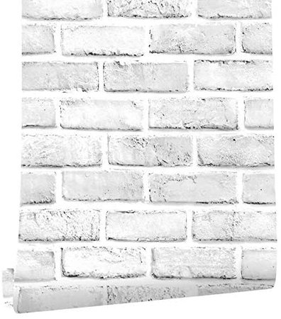 Homeme 3D Grey White Brick Wallpaper, Self-Adhesive Wallpaper Peel and Stick Wallpaper with PVC Waterproof Oil-Proof and Removable for Walls Bathroom Bedroom Home Dormitory Renovation, Wallpaper - Amazon Canada