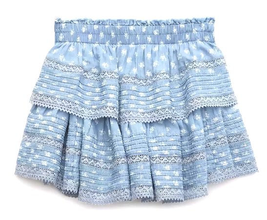 blue layered skirt