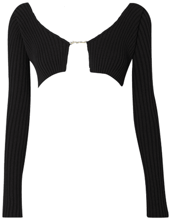 jacquemus black cropped top cardigan