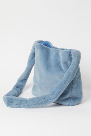 Faux Fur Shoulder Bag - Light blue - Ladies | H&M US