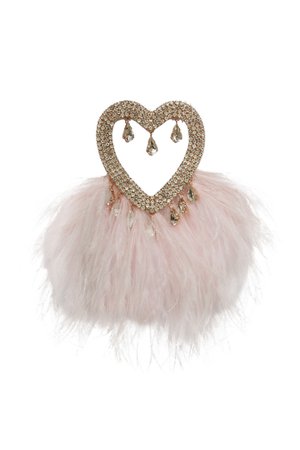 PINK HEART EARRINGS WITH FEATHER | RAISA & VANESSA