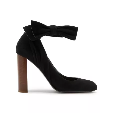 Mulberry Bow Pump Black Suede