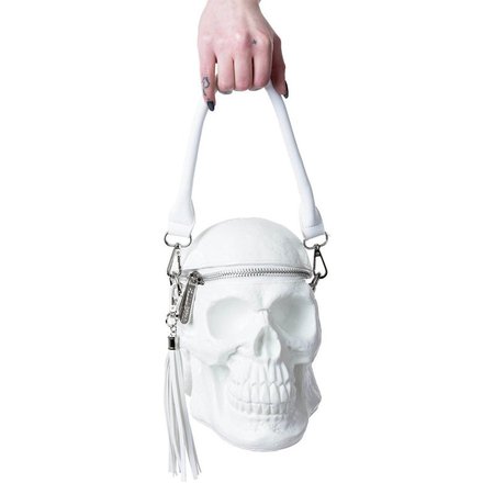Killstar Grave Digger Skull Handbag (Bone)
