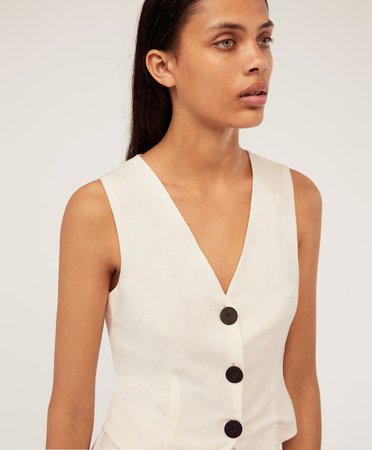 Linen waistcoat - | Oysho España