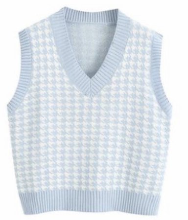 blue crop sweater vest