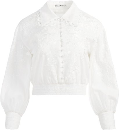 Onella Embroidered Button Front Blouse