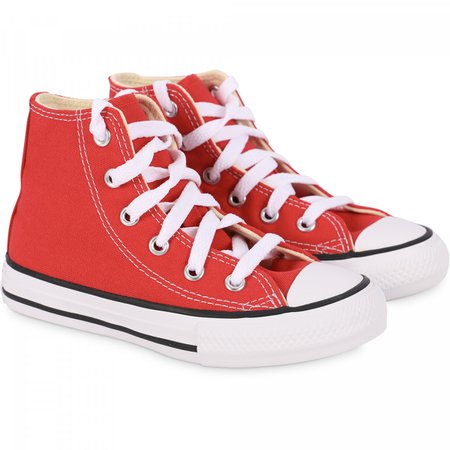 Converse Classic Logo High Sneakers in Red and White - BAMBINIFASHION.COM