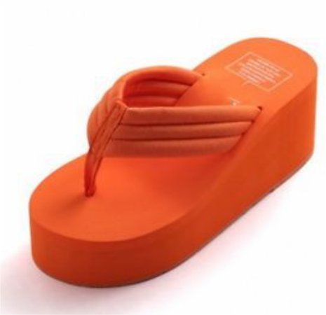 orange platform sandals