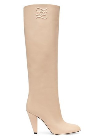 Shop Fendi Show Leather High-Heel Boots | Saks Fifth Avenue