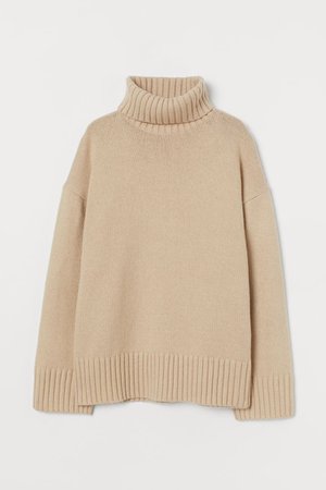 Turtleneck Sweater - Beige - Ladies | H&M US