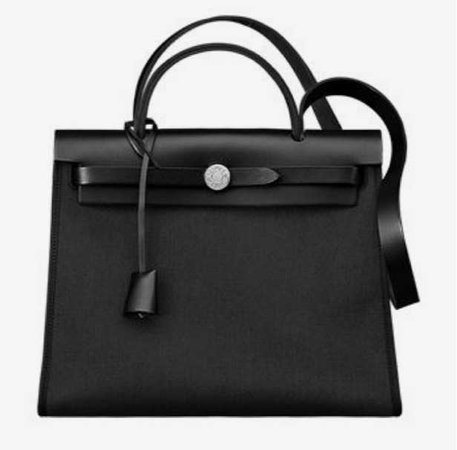 hermès black leather bag
