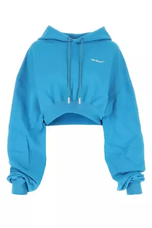 Fluo light blue cotton oversize sweatshirt