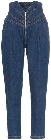 V-waist tapered jeans