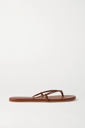 Leather Flip Flops - Tan