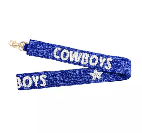 Blue and White Beaded Purse Strap. Dallas Cowboys With White Stars and Blue Beading. Great for Game Day to Show Your Spirit. - Etsy