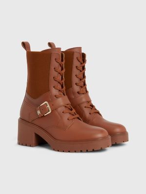 TH Logo Belted Leather Boot | Tommy Hilfiger