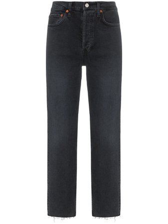 RE/DONE Stovepipe Raw Hem Jeans - Farfetch
