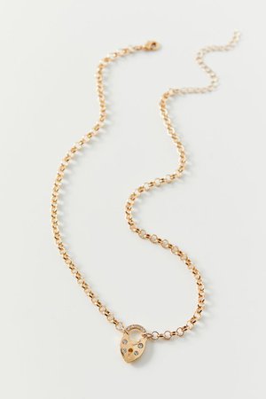 Statement Lock Chain Necklace | Urban Outfitters
