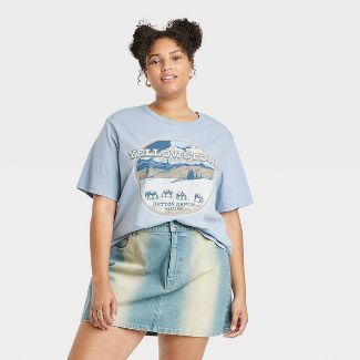 Women's Yellowstone Short Sleeve Graphic T-shirt - Blue : Target