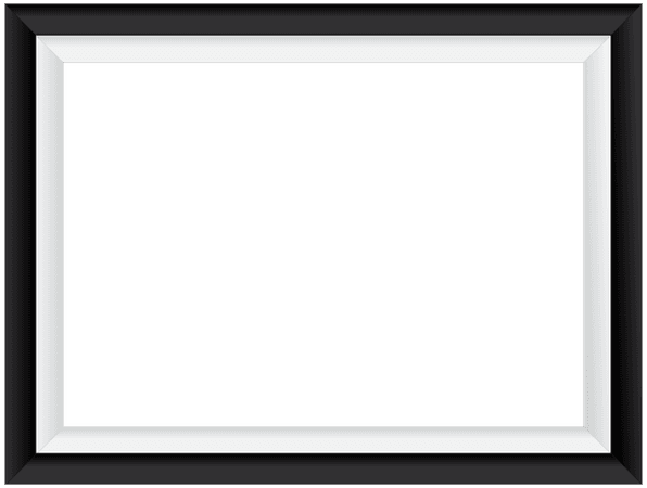 Black White Border Frame Transparent PNG Image​ | Gallery Yopriceville - High-Quality Images and Transparent PNG Free Clipart