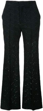 broderie anglaise bootcut trousers