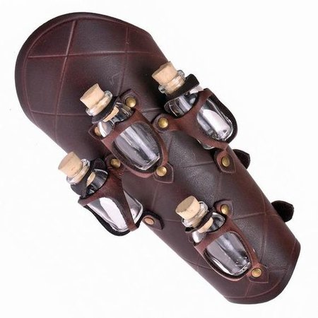 Leather bracer with four potion vials