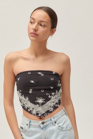 UO Cabana Strapless Handkerchief Top | Urban Outfitters