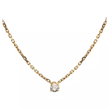 Cartier 1895 Diamond 18k Yellow Gold Necklace For Sale at 1stDibs