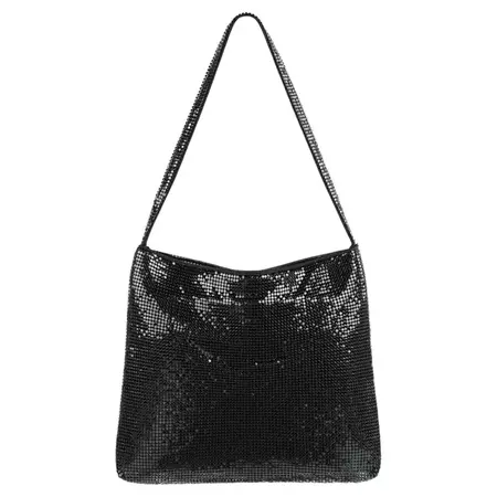 ALEXANDER McQUEEN c.1998 Black Pixel Chainmail Top Handle Purse Handbag RARE For Sale at 1stDibs