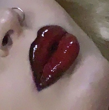 dark red lipstick