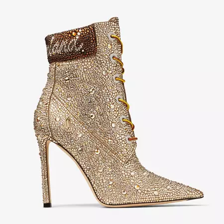 Gold Timberland Shimmer Suede Ankle Boots | JIMMY CHOO US X TIMBERLAND 6 INCH CRYSTAL BOOT | JIMMY CHOO US x Timberland Collection | JIMMY CHOO US