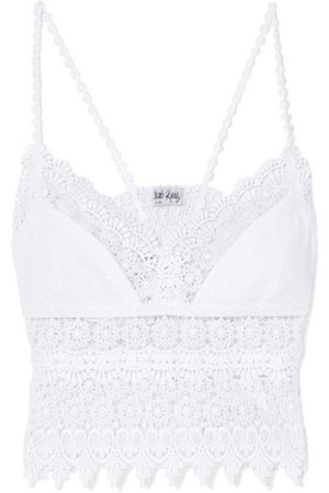 Charo Ruiz | Dana cropped crocheted lace and cotton-blend top | NET-A-PORTER.COM