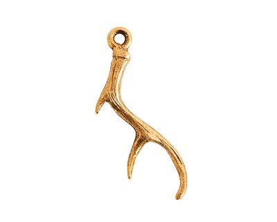 Nunn Design Antique Gold (plated) Small Antler Charm 10x29.5mm - Lima Beads