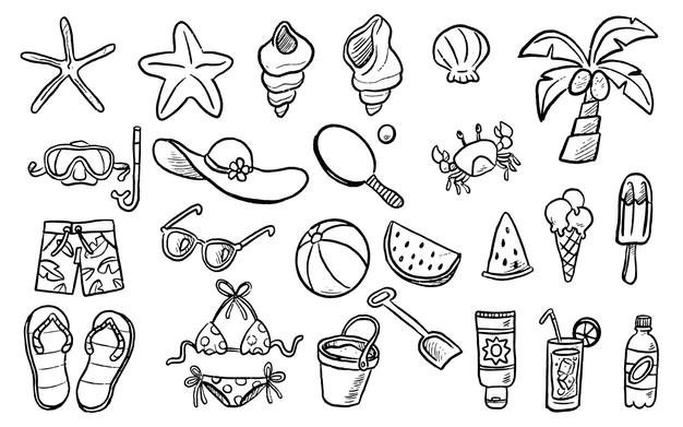 Free Vector | Handrawn summer doodles